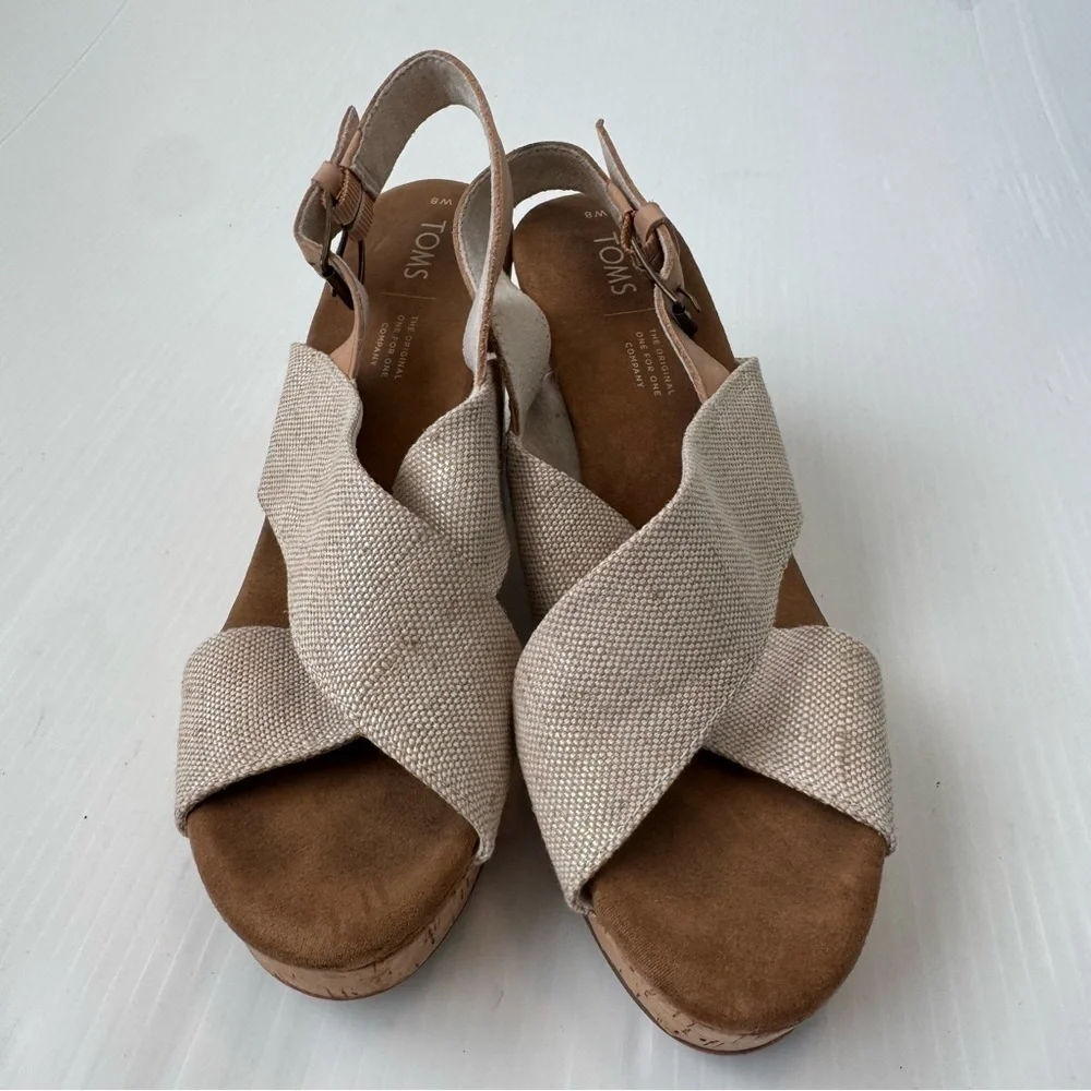 Toms Ibiza platform Natural Wedge Sandals